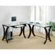 L-SHAPE GLASS TOP DESK